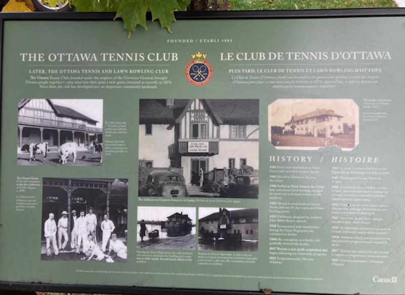 A stop at the Ottawa Tennis Club on Cameron Avenue in Ottawa during the Good Sports Bike Tour with Escape Tours and Rentals