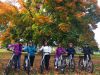 A group of friedns enjoying Private Electric Bike Tour in Ottawa with Escape in Fall