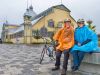 A couple visiting Aberdeen pavilion at Lansdowne park, the glebe during best of Ottawa Neighbourhood and nature bike tour