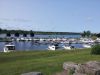 View of St. Lawrence River Marina & boats at Upper Canada Village during Cornwall multi-day bike tour by Escape tours rentals