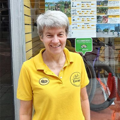 Alison, an experienced, local, fun and knowledgeable tour guides at Escape Bicycle Tours and Rentals lead Ottawa bike tours 