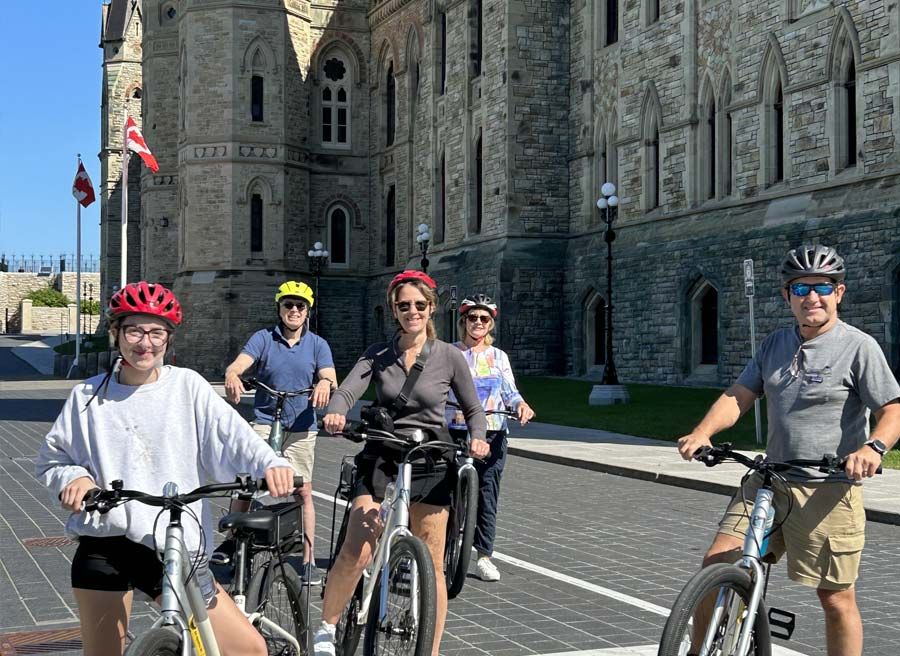 A family has joined Ottawa Electric Bike Tour with Escape in Ottawa
