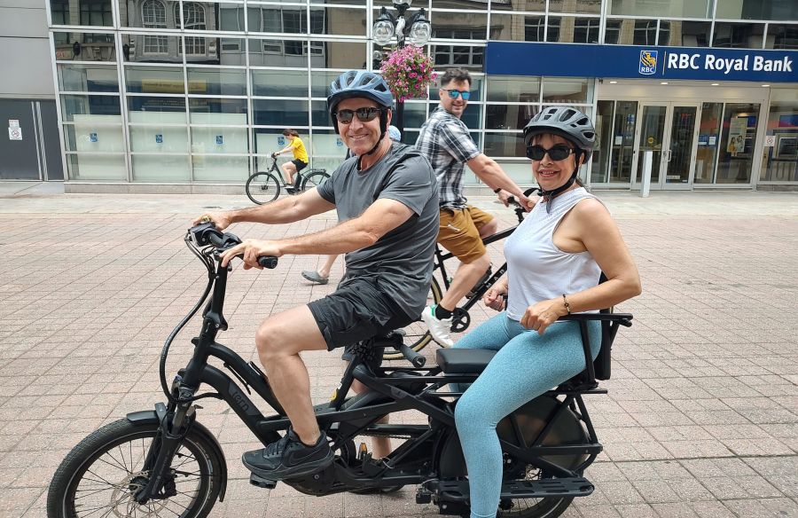 Cargo Bike is available for rent for individuals with mobility or balance issues at Escape Tours and Rentals on Sparks St.