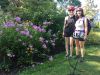 Participants taking a picture a Fletcher WildLife Garden during Escape garden promenade self-guided bike tour in Ottawa