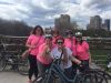Friends are celebrating a bachelorette party with a private bike tour at Love Lock bridge Rideau Canal landmark with Escape bike tours rentals