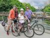 Family visits Corktown bridge when biking on Rideau Canal during Ottawa express tour by Escape Tours Rentals