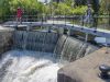Guests are crossing Rideau Canal Hartwell lock with their bikes during during best of Ottawa Neighbourhood and nature bike tour