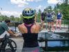 Mom is taking a picture of family at Hartwells Lock of Rideau Canal during express tour by bike with Escape Tours Rentals in Ottawa