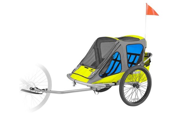Rent a child trailer for kids 1-5 year old at Escape Tours Rentals on Sparks St., Ottawa. Child trailer rentals available daily